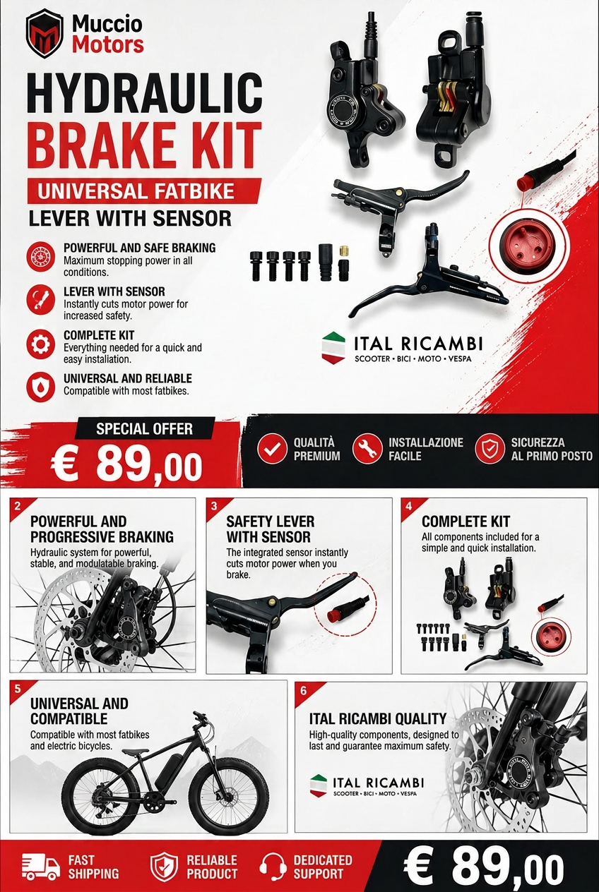 Universal Hydraulic Brake Kit for Fatbike – Lever with Sensor